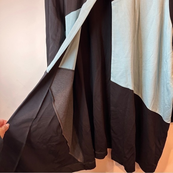 Avenue Black Long Ponte Colorblock Cardigan Duster Jacket Womens Plus Size 26/28 - Picture 5 of 12